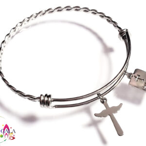 BG "Inspire" Stainless Steel "Butterfly Twist" Adjustable Bangle.