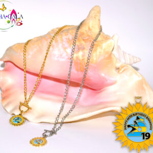 BG Independence "Sun Coin" Stainless Steel Chain Link Pendant.