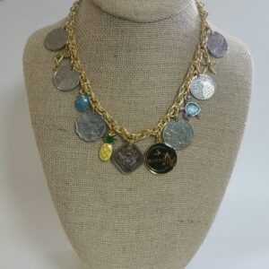 Authentic Bahamian Coins & Charm Necklace & Earring Set.