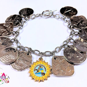 Authentic Bahamian Coins & Sun Charm Stainless Steel Charm Bracelet
