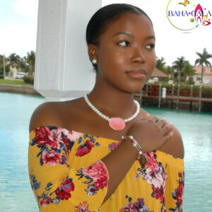 Freshwater Pearl & Conch Shell Necklace & Earring Set.