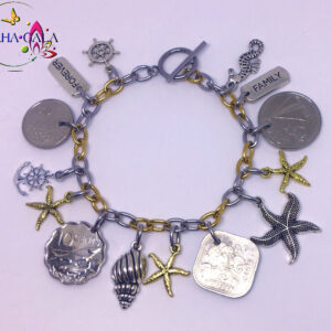 BG Authentic Bahamian Coin Charm Bracelet.