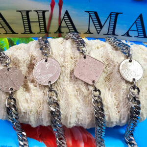 Authentic Bahamian $0.10 Cent Coin Bracelet on Cuban Links.