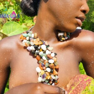 Gorgeous Earth Toned Agate Crown Necklace Set.