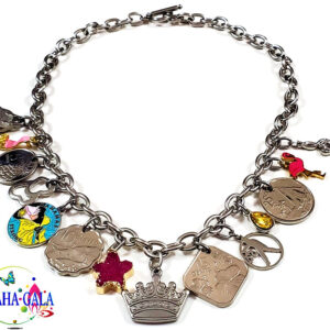 Authentic Bahamian Coins & Charm Stainless Steel Necklace & Earring Set.