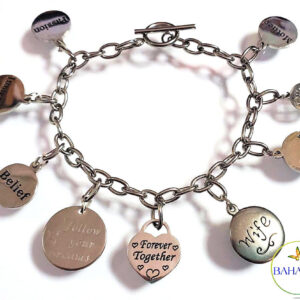Beautiful Stainless Steel Motivational Charm Bracelet.