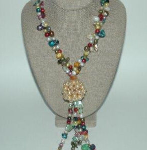 Stunning Multicolored Freshwater Pearls Necklace & Earring Set.