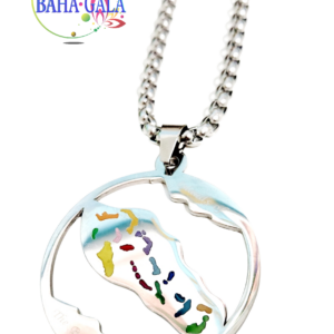 Baha Gala "Islands Of The Bahamas" 50mm Silver Stainless Steel Pendant." 🦋 🇧🇸