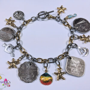 Authentic Bahamian Coins & Charm Bracelet.
