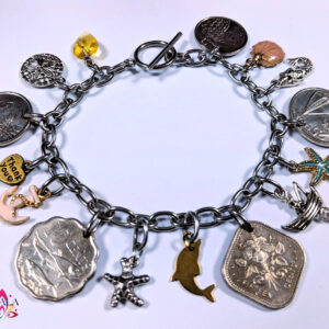 Authentic Bahamian Coins & Charm Bracelet.