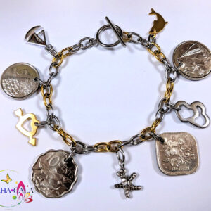 Authentic Bahamian Coins & Charm Bracelet.