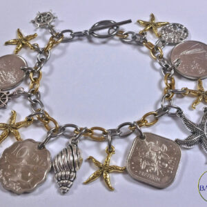 BG Authentic Bahamian Coin Charm Bracelet.