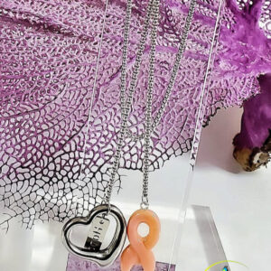 Stainless Steel Adjustable Lariat "Hope" Charm Necklace.