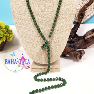 Hunter Green Crystals Operal Necklace Set.