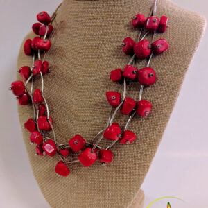 Beautiful 3-Strand Red Jasper Necklace Set