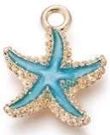 Turquoise & Gold Enamel Starfish