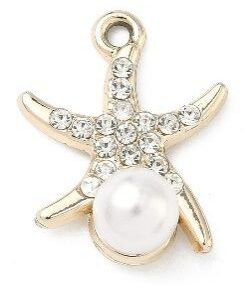 Rhinestone Starfish & Shell Pearl Charm Priced at $25
