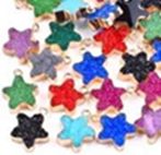 Multicolored Agate Starfish Charms