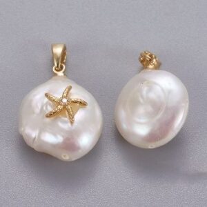 Mother of Pearl Stainless 18K Gold Plated Starfish