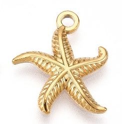 Stainless Steel 18k Gold Plated Starfish