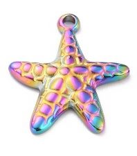 Stainless Steel Iridescent Rainbow Starfish