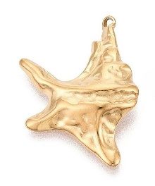 Stainless Steel 18k Gold Plated Starfish Conch Shell