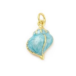 Turquoise & Gold Enamel Conch Shell