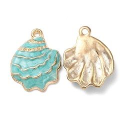 Turquoise & Gold Enamel Clam Shell