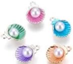Antique Silver Multicolored & Shell Pearl Clamshells