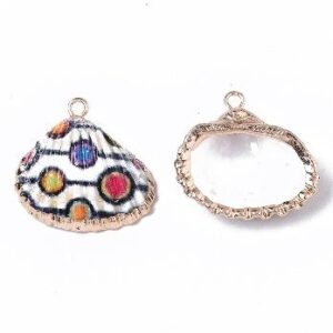 Electroplated Peacock Natural Scallop Shell