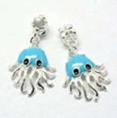 Antique Silver Turquoise Enamel Octopus