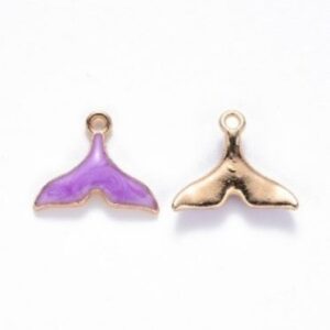 Lavender & Gold Enamel Dolphin Tail