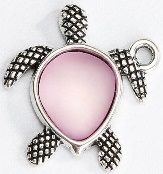 Antique Silver & Pink Turtle