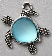 Antique Silver & Turquoise Turtle