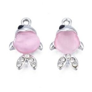 Pink Cats Eye & Crystal Fish