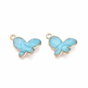 Enamel Turquoise & Gold Butterfly