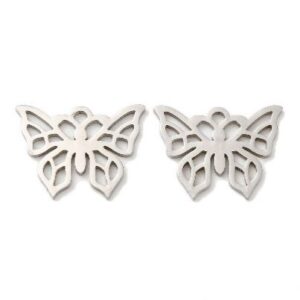 Stainless Steel Silver Butterfly