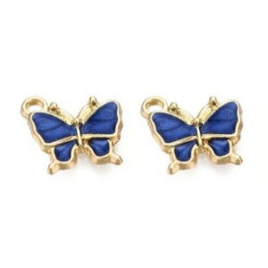 Royal Blue & 18k Gold Plated Butterfly