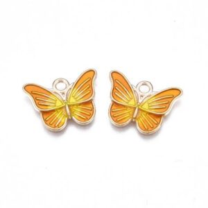 Yellow & Orange Enamel Butterfly