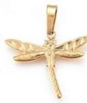 Stainless Steel 18K Gold Plated Dragon Fly