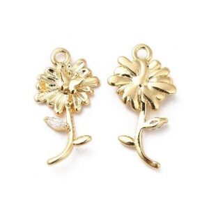 Gold Plated Flower with Butterfly