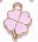 Pink & Gold Enamel 4-Leaf Clover Flower
