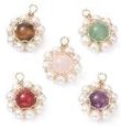 Flower Gemstones w/Shell Pearls