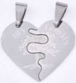 Stainless Steel Silver "Family" 2-Part Heart