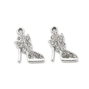Stainless Steel Rhinestone Butterfly Stiletto Heels
