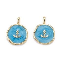 Turquoise & Gold Enamel Anchor