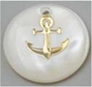 Mother of Pearl Silver Anchor