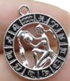 Stainless Steel Black & Silver Aquarius Zodiac Sign