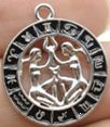 Stainless Steel Black & Silver Gemini Zodiac Sign