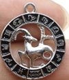 Stainless Steel Black & Silver Capricorn Zodiac Sign